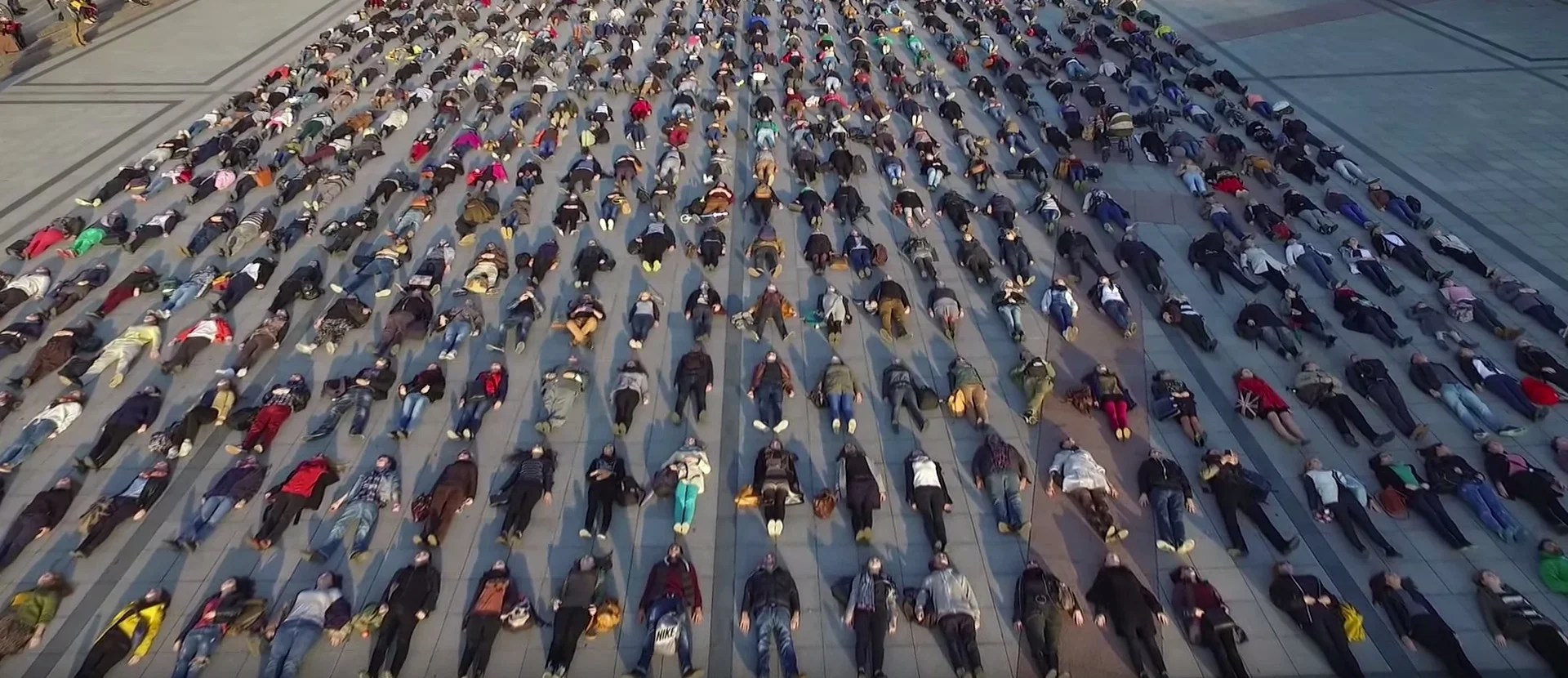 Powerful photographs of Lithuanians staging mass liedown to